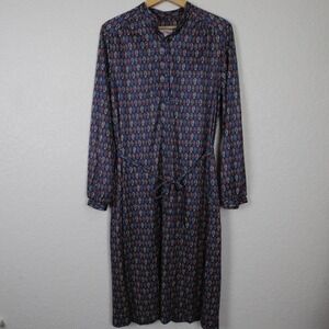 Vintage Country Miss Lord & Taylor Paisley Midi Dress SZ  XL Retro Modest Office